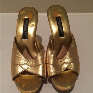 Betsey Johnson Gold Heels
